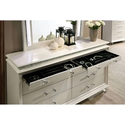 2pc Granite Nightstand And Dresser Set Pearl White - HOMES: Inside + Out 5 2pc Granite Nightstand And Dresser Set Pearl White - HOMES: Inside + Out - Image 5