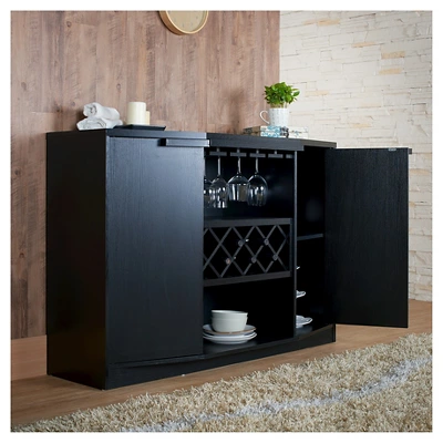 Rosio Transitional Criss Cross Wine Storage Dining Buffet Black - HOMES: Inside + Out 3 Rosio Transitional Criss Cross Wine Storage Dining Buffet Black - HOMES: Inside + Out - Image 3