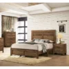 3pc Queen Quail Transitional Bedroom Set Rustic Light Walnut - HOMES: Inside + Out