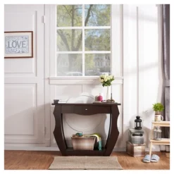 Coralli Modern Cut Out Sofa Table Walnut - HOMES: Inside + Out 7 Coralli Modern Cut Out Sofa Table Walnut - HOMES: Inside + Out -HOMES: Inside + Out Store GUEST 059225fc 35b0 465b 849d 38d8ebaf4ec6