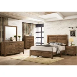 3pc Queen Quail Bedroom Set With 2 Nightstands Rustic Light Walnut - HOMES: Inside + Out 10 3pc Queen Quail Bedroom Set With 2 Nightstands Rustic Light Walnut - HOMES: Inside + Out -HOMES: Inside + Out Store GUEST 05d945ef 731b 4ec1 82f6 97264967ab45