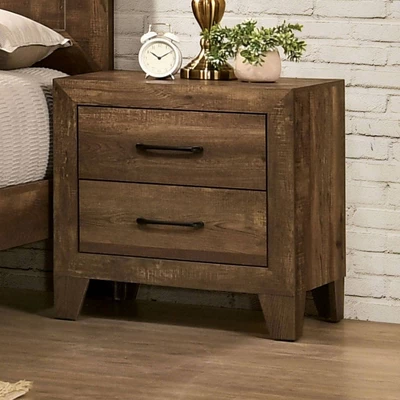 3pc Queen Quail Bedroom Set With 2 Nightstands Rustic Light Walnut - HOMES: Inside + Out 6 3pc Queen Quail Bedroom Set With 2 Nightstands Rustic Light Walnut - HOMES: Inside + Out - Image 6