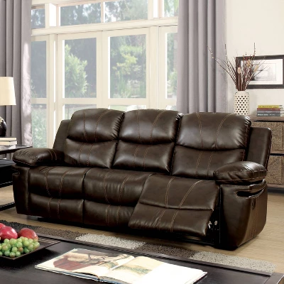 Orvis Bonded Leather Reclining Sofa Brown - HOMES: Inside + Out 1 Orvis Bonded Leather Reclining Sofa Brown - HOMES: Inside + Out