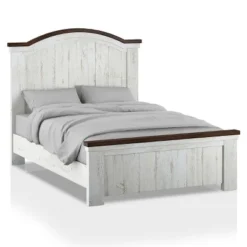 2pc Queen Willow Rustic Bedroom Set Distressed White/Walnut - HOMES: Inside + Out -HOMES: Inside + Out Store GUEST 08a17036 555d 42b9 9a49 54a61a1e86f9