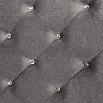Tenaya Glam Bed With Button Tufted Headboard Silver - HOMES: Inside + Out 6 Tenaya Glam Bed With Button Tufted Headboard Silver - HOMES: Inside + Out - Image 6