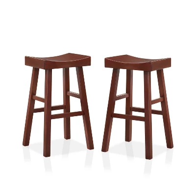 Set Of 2 29" Lille Seat Saddle Counter Height Barstools - HOMES: Inside + Out 6 Set Of 2 29" Lille Seat Saddle Counter Height Barstools - HOMES: Inside + Out - Image 6
