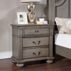 3pc Pennings Traditional Bed Set With 2 Nightstands Gray - HOMES: Inside + Out 18 3pc Pennings Traditional Bed Set With 2 Nightstands Gray - HOMES: Inside + Out -HOMES: Inside + Out Store GUEST 0e8af0b5 7015 49f6 9800 6ffaffc31630