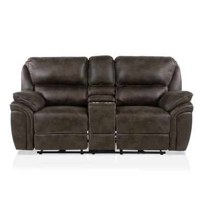 Nisbet Power Reclining Leather Loveseat With Cup Holders Mocha - HOMES: Inside + Out 2 Nisbet Power Reclining Leather Loveseat With Cup Holders Mocha - HOMES: Inside + Out - Image 2