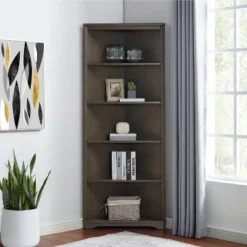 78" Dundrum 5 Shelf Corner Bookcase - HOMES: Inside + Out