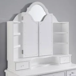 3pc Anza Multi Storage Vanity Set With Tri Fold Mirror And Stool White - HOMES: Inside + Out 6 3pc Anza Multi Storage Vanity Set With Tri Fold Mirror And Stool White - HOMES: Inside + Out -HOMES: Inside + Out Store GUEST 14f92ecd dda9 4b1a af6a 6d80cdf2ade3