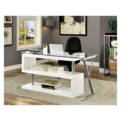 Nagini Swivel Computer Desk Glossy White - HOMES: Inside + Out -HOMES: Inside + Out Store GUEST 160f4969 928e 4969 a496 b359a9cacd3d