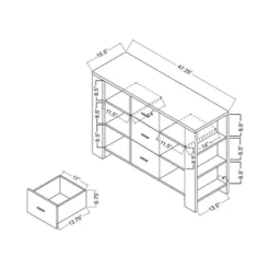 Inger Modern Buffet W/Side Shelves Espresso - HOMES: Inside + Out 7 Inger Modern Buffet W/Side Shelves Espresso - HOMES: Inside + Out -HOMES: Inside + Out Store GUEST 184e4b8a 4826 4051 9839 50df9bba8b69