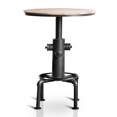 3pc Regalla Industrial Bar Height Dining Table Set Antique Black/Natural Tone - HOMES: Inside + Out 8 3pc Regalla Industrial Bar Height Dining Table Set Antique Black/Natural Tone - HOMES: Inside + Out - Image 8