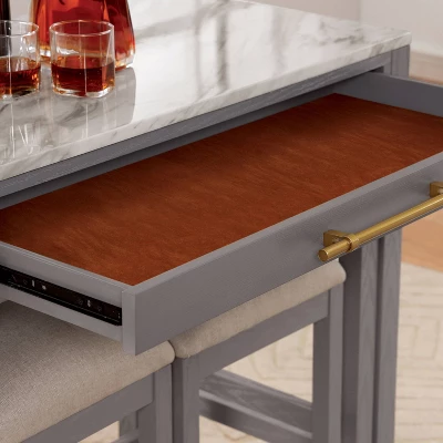 39" Gardenside Rectangle Nested Counter Height Dining Tables White/Light Gray - HOMES: Inside + Out 3 39" Gardenside Rectangle Nested Counter Height Dining Tables White/Light Gray - HOMES: Inside + Out - Image 3