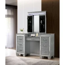 2pc Mallery Vanity Set With Stool Silver - HOMES: Inside + Out 12 2pc Mallery Vanity Set With Stool Silver - HOMES: Inside + Out -HOMES: Inside + Out Store GUEST 1af5d629 35a0 4166 ab10 2cae923ea79b