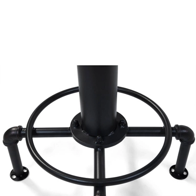 3pc Regalla Industrial Bar Height Dining Table Set Antique Black/Natural Tone - HOMES: Inside + Out 4 3pc Regalla Industrial Bar Height Dining Table Set Antique Black/Natural Tone - HOMES: Inside + Out - Image 4