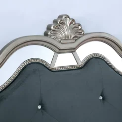 California King Divito Traditional Mirror Trim Bed Silver - HOMES: Inside + Out -HOMES: Inside + Out Store GUEST 1ce4ec0d 7cb4 472c 9fae 460f6aa6ff0c