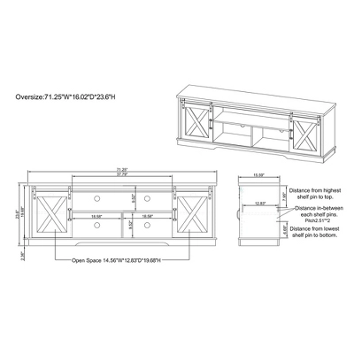 3pc Clander TV Stand And Bookcase Tower Set Vintage Gray Oak - HOMES: Inside + Out 18 3pc Clander TV Stand And Bookcase Tower Set Vintage Gray Oak - HOMES: Inside + Out - Image 18