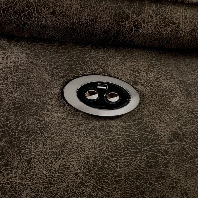 Nisbet Power Reclining Leather Loveseat With Cup Holders Mocha - HOMES: Inside + Out 4 Nisbet Power Reclining Leather Loveseat With Cup Holders Mocha - HOMES: Inside + Out - Image 4