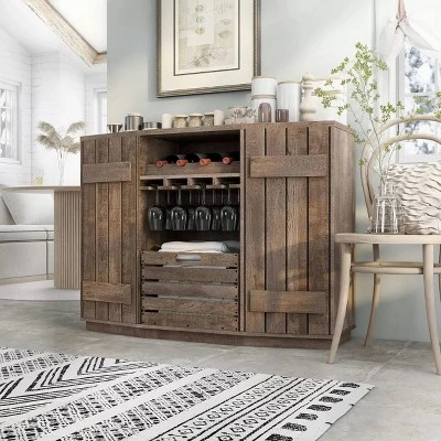 Candy Plank Inspired Dining Buffet With Removable Crate Reclaimed Oak - HOMES: Inside + Out 1 Candy Plank Inspired Dining Buffet With Removable Crate Reclaimed Oak - HOMES: Inside + Out