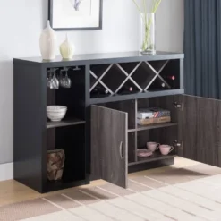 Alsco Buffet Server With Wine Rack Distressed Gray/ Light Oak - HOMES: Inside + Out 7 Alsco Buffet Server With Wine Rack Distressed Gray/ Light Oak - HOMES: Inside + Out -HOMES: Inside + Out Store GUEST 25af42e1 5f13 46c6 9342 941207791f78