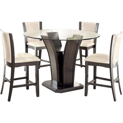 HOMES: Inside + Out Wright II Beveled Glass Round Counter Height Table - Gray 2 HOMES: Inside + Out Wright II Beveled Glass Round Counter Height Table - Gray - Image 2