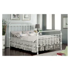 Effy Metal California King Bed Vintage White - HOMES: Inside + Out