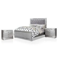 3pc Tenaya Bed With 2 Nightstands Set Silver/Gray - HOMES: Inside + Out 33 3pc Tenaya Bed With 2 Nightstands Set Silver/Gray - HOMES: Inside + Out -HOMES: Inside + Out Store GUEST 2b60a64f 00af 4dd7 8a3c c36e41c56836