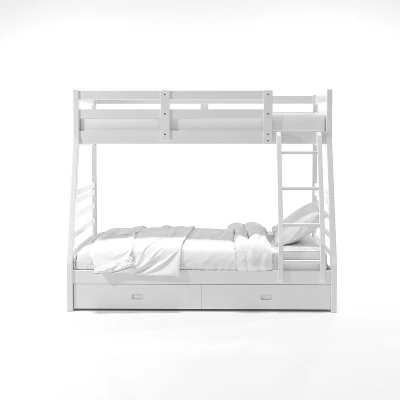 HOMES: Inside + Out Twin Over Full Kids' Emma Bunk Bed White - IoHOMES 2 HOMES: Inside + Out Twin Over Full Kids' Emma Bunk Bed White - IoHOMES - Image 2