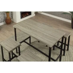 5pc Kaystone Curved Seats Counter Dining Table Set Gray/Black - HOMES: Inside + Out -HOMES: Inside + Out Store GUEST 3492ae0b ec78 494a 9957 8e3bce39a1ae