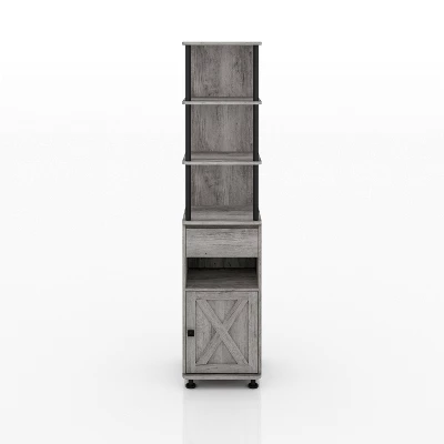72.3" Clander Multiple Storage Bookcase Vintage Gray Oak - HOMES: Inside + Out 3 72.3" Clander Multiple Storage Bookcase Vintage Gray Oak - HOMES: Inside + Out - Image 3