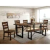 Iohomes Kopec Industrial Style Dining Table 6pc Set Walnut - HOMES: Inside + Out