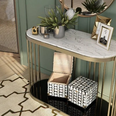 Solstice Glam Entryway Table Antique Brass - HOMES: Inside + Out 5 Solstice Glam Entryway Table Antique Brass - HOMES: Inside + Out - Image 5