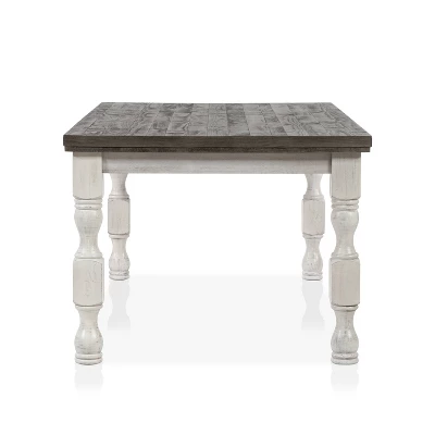 78" Cambrien Rustic Two-Tone Dining Table Antique White/Gray - HOMES: Inside + Out 4 78" Cambrien Rustic Two-Tone Dining Table Antique White/Gray - HOMES: Inside + Out - Image 4