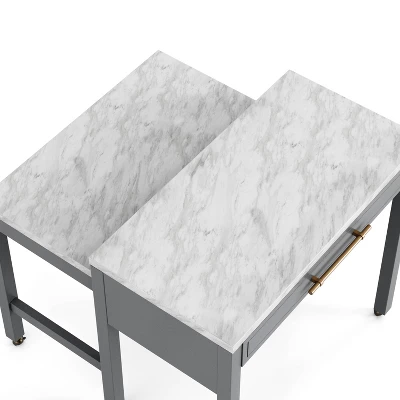 39" Gardenside Rectangle Nested Counter Height Dining Tables White/Light Gray - HOMES: Inside + Out 6 39" Gardenside Rectangle Nested Counter Height Dining Tables White/Light Gray - HOMES: Inside + Out - Image 6