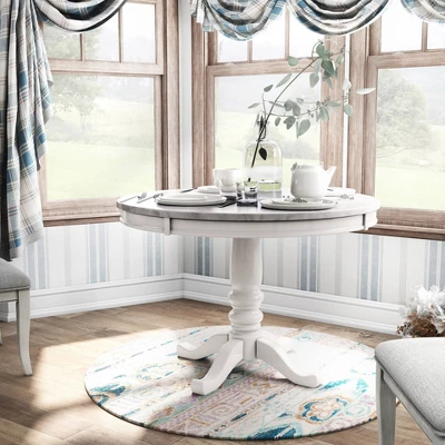 Kennegad Round Dining Table White - HOMES: Inside + Out 1 Kennegad Round Dining Table White - HOMES: Inside + Out