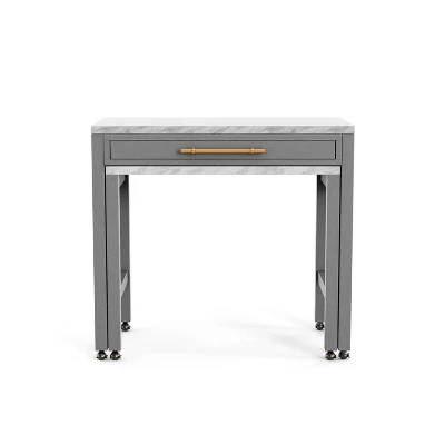 39" Gardenside Rectangle Nested Counter Height Dining Tables White/Light Gray - HOMES: Inside + Out 8 39" Gardenside Rectangle Nested Counter Height Dining Tables White/Light Gray - HOMES: Inside + Out - Image 8