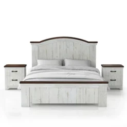3pc Willow Rustic Bedroom Set With 2 Nightstands Distressed White/Walnut - HOMES: Inside + Out 17 3pc Willow Rustic Bedroom Set With 2 Nightstands Distressed White/Walnut - HOMES: Inside + Out -HOMES: Inside + Out Store GUEST 3f30f2db a4ec 405e a596 3749761e551f