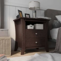 Banbridge 2 Drawer Nightstand With Open Shelf Espresso - HOMES: Inside + Out -HOMES: Inside + Out Store GUEST 3f4d1979 5696 4629 8074 9f3daf5eb996