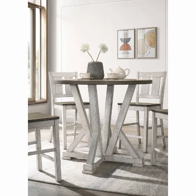 42" Holmsteed Round Counter Height Dining Table Cremini Brown/Antique White - HOMES: Inside + Out 1 42" Holmsteed Round Counter Height Dining Table Cremini Brown/Antique White - HOMES: Inside + Out