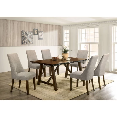 Lyoth Live Edge Top Trestle Base Dining Table Walnut - HOMES: Inside + Out 2 Lyoth Live Edge Top Trestle Base Dining Table Walnut - HOMES: Inside + Out - Image 2