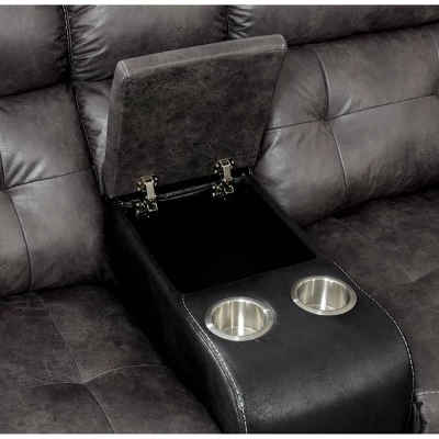 Melio Loveseat With 2 Powered Recliners Gray/Black - HOMES: Inside + Out 2 Melio Loveseat With 2 Powered Recliners Gray/Black - HOMES: Inside + Out - Image 2