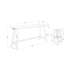 Ballivor Counter Height Dining Table Sets With USB Plug Dark Walnut - HOMES: Inside + Out -HOMES: Inside + Out Store GUEST 4663b263 6d05 42e1 aa83 5a474c4475c0