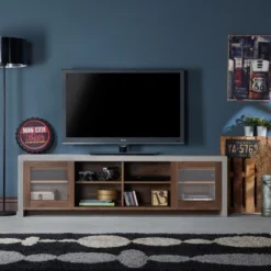 Briggin Industrial TV Stand For TVs Up To 70" Walnut/Cement - HOMES: Inside + Out 7 Briggin Industrial TV Stand For TVs Up To 70" Walnut/Cement - HOMES: Inside + Out -HOMES: Inside + Out Store GUEST 46faa6ca 8081 4c9e bd68 b71f7444dd1a