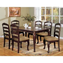 60" Danburn Floral Accented Dining Table Dark Walnut - HOMES: Inside + Out