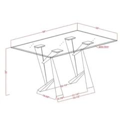 58" Darrah Modern Rectangle Glass Top Dining Table Black/Clear - HOMES: Inside + Out 15 58" Darrah Modern Rectangle Glass Top Dining Table Black/Clear - HOMES: Inside + Out -HOMES: Inside + Out Store GUEST 485b7e0e 7d32 48ea ad73 78b768980906