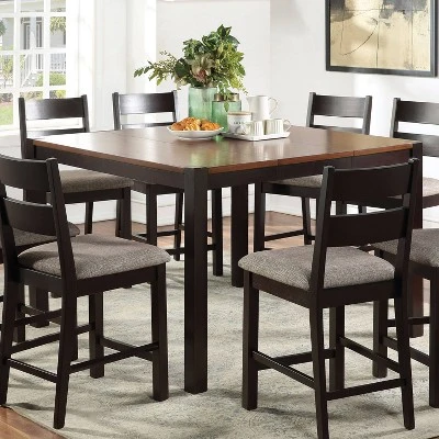 54" Ulmar Square Counter Height Extendable Dining Table With Butterfly Leaf Dark Oak/Espresso - HOMES: Inside + Out 2 54" Ulmar Square Counter Height Extendable Dining Table With Butterfly Leaf Dark Oak/Espresso - HOMES: Inside + Out - Image 2