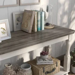 Philoree Farmhouse Console Table Antique White - HOMES: Inside + Out -HOMES: Inside + Out Store GUEST 497a8b2f 82bd 45bc 8f88 ac4c176216ae