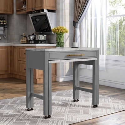 39" Gardenside Rectangle Nested Counter Height Dining Tables White/Light Gray - HOMES: Inside + Out 10 39" Gardenside Rectangle Nested Counter Height Dining Tables White/Light Gray - HOMES: Inside + Out - Image 10