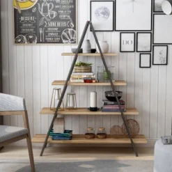 59" Mathews 4-Shelf Ladder Bookcase Bronze - HOMES: Inside + Out -HOMES: Inside + Out Store GUEST 4bd47a11 0d5d 48a7 a52d 8a6c8c58bb44